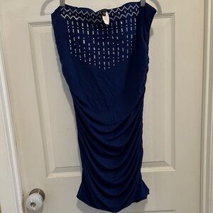 Victoria's Secret Blue Strapless Mini Sequin Dress